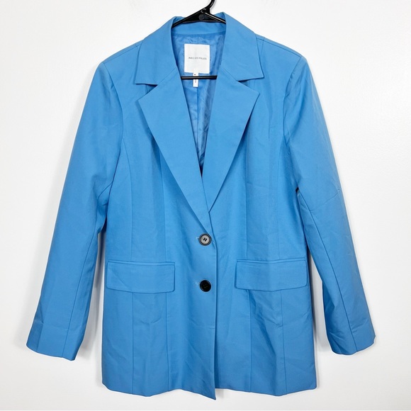 Avec Les Filles electric blue blazer jacket size medium - Picture 1 of 5